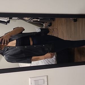 Faux Leather Button up